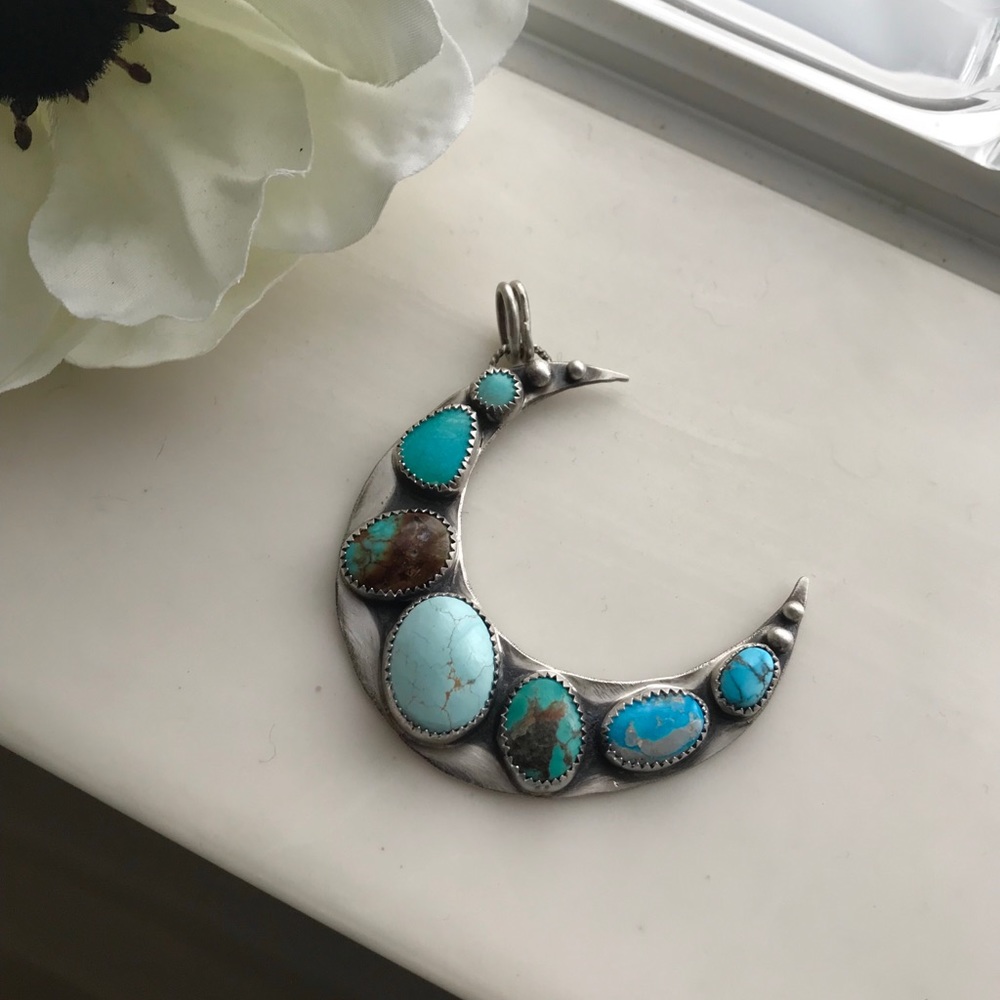 💙SOLD💙Artisan Turquoise Moon Pendant💙🌙